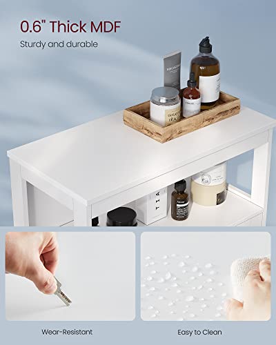 VASAGLE Bathroom Floor Cabinet, Bathroom Storage Cabinet, Freestanding, with Double Shutter Doors and Adjustable Shelf, for Living room, Entryway, Kitchen, White UBBC40WTV1 - Image 4