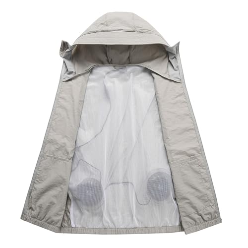 Image of Sun Protective Jacket UPF 50+ Air Conditioner Hoodie Lightweight Cooling Clothes with Fans Stay Cooling in Summer