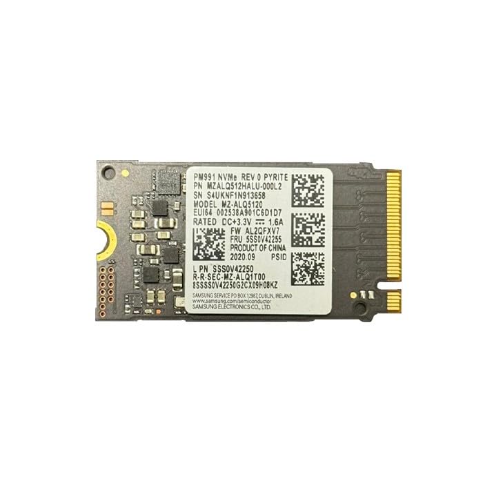 Samsung SSD 512GB M.2 2242 NVMe PCIe Gen3 x4, compatible con Lenovo, 2400 MB/s, FRU:5SS0V42255, MZALQ512HALU-000L2 (Reacondicionado)