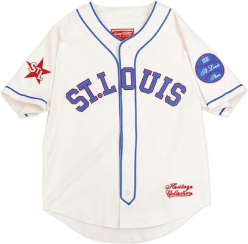 Big Boy St. Louis Stars S2 Heritage Mens Baseball Jersey [Ivory White - 2XL] - ID#62695