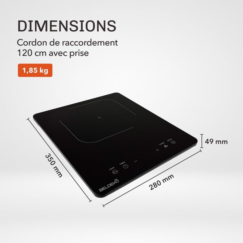 BELDEKO Plaque Induction Portable 1 Feu 2100W - Marque Française