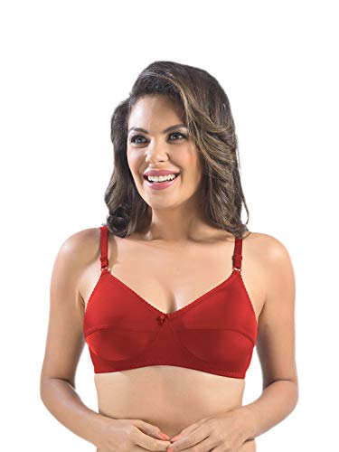 Image of SONARI Womens Cotton Everyday Bra | Non Padded, Wire Free, Comfortable Bra with Seamed Cups | Medium Coverage, Hook and Eye Closure for Everyday Wear | Adjustable Strap for a Customized Fit - Loreal