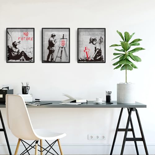 INFUNLY 6 PCS Banksy Art Wall Prints 8×10inch Banksy Canvas Prints Wall Art Unframed Banksys Graffiti Street Wall Art Posters Inspirational Quotes Street Canvas for Living Room Bedroom Home Decor - Image 3