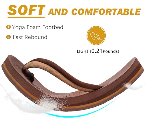 Image of COFACE Flip Flops For Women with Arch Support Comfortable Yoga Mat Orthopedic Sandals Lightweight Womens Flip-Flop