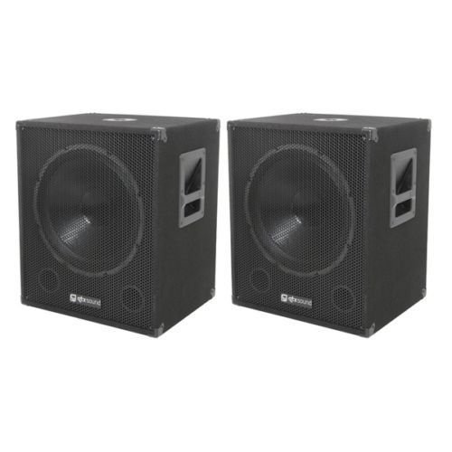 QTX QT15SA Subwoofer-Lautsprecher, 38,1 cm, 600 W, aktivbetrieben, Bass, 2 Stück