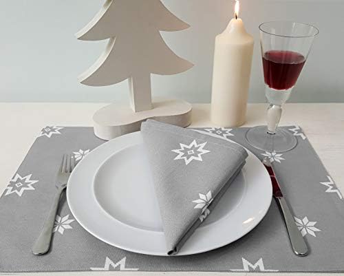 Ragged Rose Natalie Silver Grey Xmas napkins, Cotton, Large