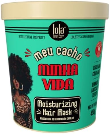 Lola From Rio - Meu Cacho Minha Vida - Moisturizing Hair Mask for Dry, Damaged Curly Hair, Restores, Repairs Hydrates, Moisturizes, Deep Conditioning Treatment 15.87 Fl Oz