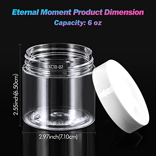 Image of Eternal Moment 36 Pack 6 OZ Plastic Jars Clear Cosmetic Container with Lids