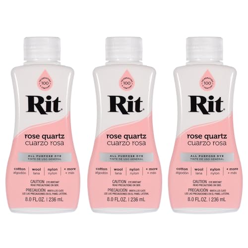 Rit Dye – 8 Oz. Liquid Fabric Dye for Clothing, Décor, and Crafts – Rose Quartz (3 Pack)