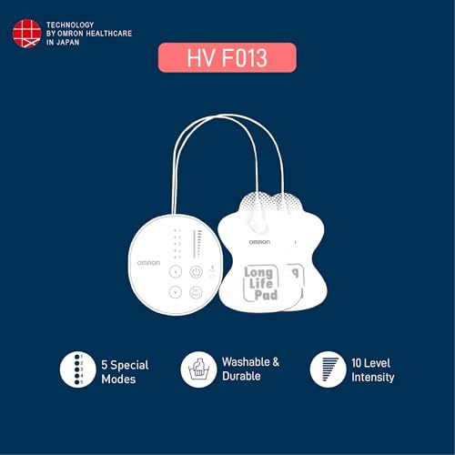 Image of Omron HV F013 Corded Electric TENS Electronic Machine for Nerve Stimulator and Body Massager (White)