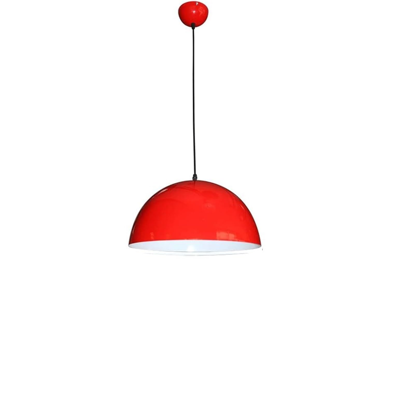 HUAYUSEDF Industrial Semicircle Yellow Pendant Lamp Chandelier Hanging Lighting Ceiling Fixture Colorful for Restaurant Bar Dining Room Office Hallway Foyer Bedroom(Red,28cm)