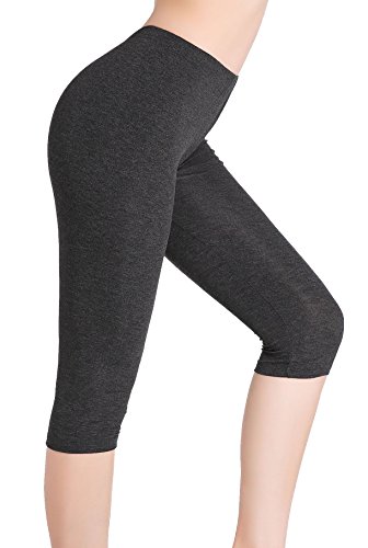 Image of CnlanRow Women Summer Short Leggings for Under Skirt 3 /4 Capri Cropped Shorts Yoga Pants