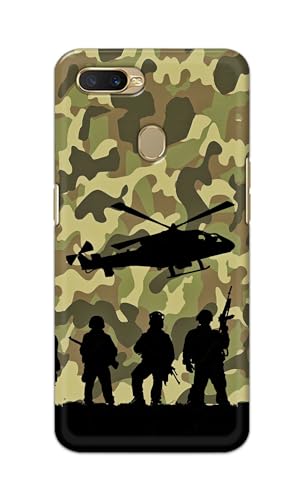 Image of Printed Hard Back Cover Case for Oppo A7 | Oppo A5s | Oppo A12 | Oppo A11k | Oppo A12s Back Cover (Army) -1111