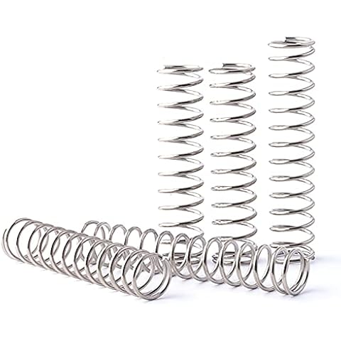 Temhyu Shuxiang-Spring Wire Diameter 0.2mm, Outer Diameter 3mm, Free Length 5/10/15/20/25/30/35/40/45/50mm, 304 Stainless Steel Coil Compression Compressed Springs, 0.2x3mm, 10PCS (Size : Length 5mm) Cover