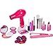 PixieCrush Kids Makeup Kit - Play Hair Styling and Pretend Beauty Set with Hair Dryer and Flat Iron - Fake Makeup for Girls Ages 3-10 - Comes in a Pink Carrying Case