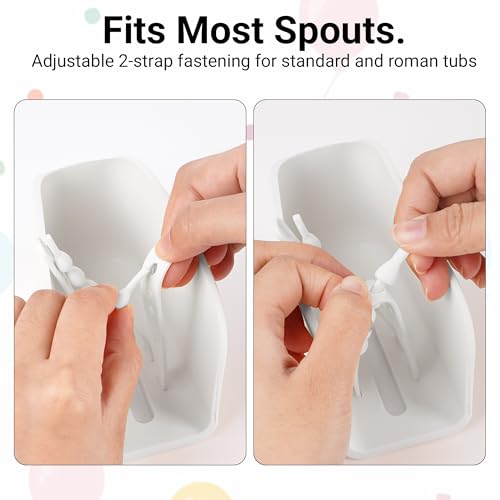 Image of Adorila Whale Silicone Spout Cover for Bathtub Faucet, Adjustable Straps for Roman Tub & Deck Mount, Soft Protective Guard (Grey)