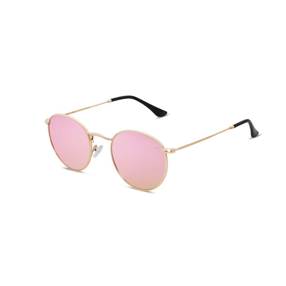 Ali&AlexRound Sunglasses for Men for Women - Small Circle Metal Sunglasses Polarized UV 400 Protection