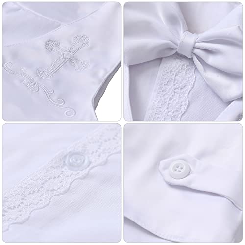 Booulfi Boys Christening Outfit 0-18 Months Baby Boy Baptism Outfit Short Boys' Christening Clothing with Hat Shoes - Thumbnail 5