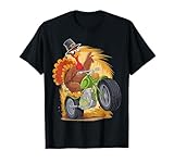 Turkey Riding Dirt Bike Thanksgiving Day Cool Motorcycle T-Shirt