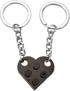 Matching Keychains Gifts for Couples Friendship Brick Heart Keychain Set for Boyfriend and Girlfriend Couple Anniversary Birthday Gift for Best Friend Women Men