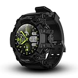 ALPHAGEAR Delta Smartwatch for Men, Military Smart Watch, Sports Fitness Tracker Watch with 1.45' HD Screen, 14 Days Battery, for iPhone Android Phone (2xScreen Protector Included) (Coal Black)