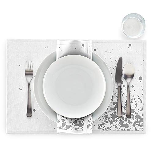 MYdrap SLA32N3/101-11 Dinner-Servietten 6 pro Rolle 32 x 32cm, Leinen Silver Splash Napkin, Linen, 32 x 32 cm (Set of 1) - Image 3