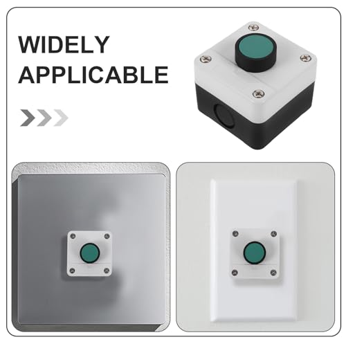 Pulsador de hongo con caja protectora contra fallos en elevadores e interruptor verde 1 NO 3