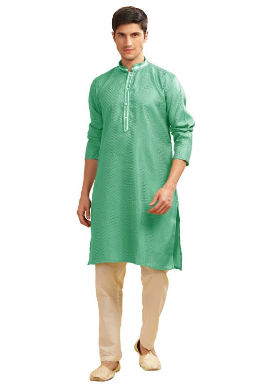 Image of BE ACTIVE Cotton Jacquard Blend Kurta for Men | Traditional and Elegant Design | Full Sleeve Kurta
