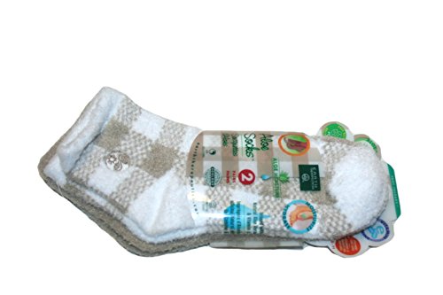 Aloe Moisture Socks by Earth Therapeutics, 2 Pack: Tan Plaid, Infused with Natural Aloe Vera & Vitamin E