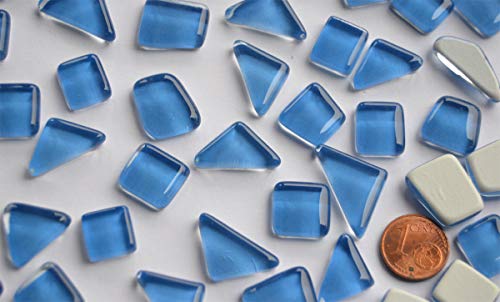200g Soft Glas-Mosaiksteine unregelmäßig (Polygonal) glänzend, nicht lichtdurchlässig (Blau) Cover