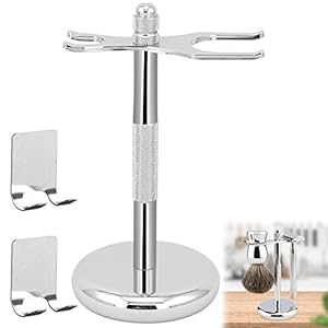 Rasierer Rasierpinselhalter , Rasierständer aus Edelstahl, Tragbarer Halterung für Rasierpinsel , Manuell Rasierapparat Edelstahl Rasierpinsel, geeignet für Rasierhobel Rasierpinsel