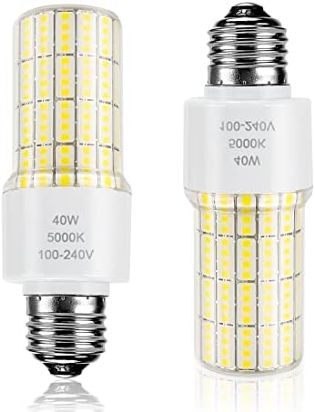 ZP A19 Led Light Bulb 300W Equivalent 40W Bulbs 5000 Lumen 5000K Cool Daylight White E26/E27 Base Waterproof Lighting for Outdoor Indoor Garage Warehouse Corn Green, 2 Count (Pack of 1)