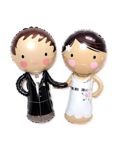 FEQDWOX 2 Ballons Mariage Mr & Mrs Just Married, Gonflables en Aluminium pour Fête, Civil, Fiançailles & Célébration