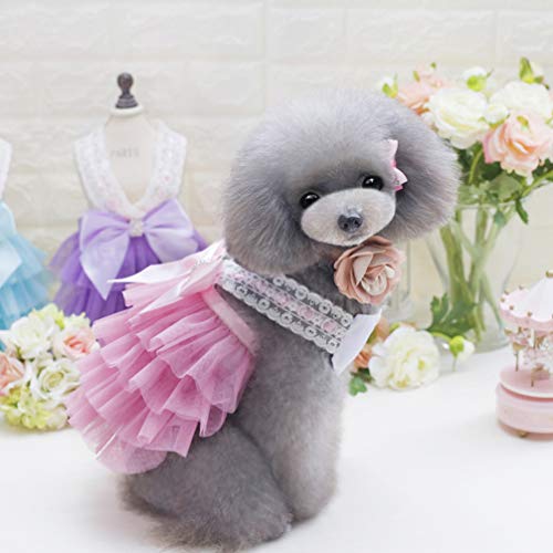ibasenice Vestido De Princesa Com Laço Para Cachorro - Saia Para Cachorro De Estimação Vestido Com L