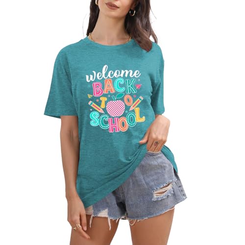 Welcome Back to School Shirt Women Bruh We Back Teachers T Shirt First Day of School Short Sleeve Tee Tops