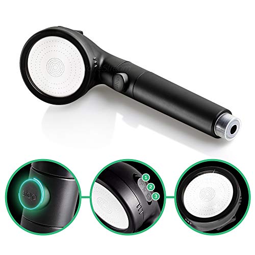 Sistema de regadera StoneStream EcoPower con filtro de vitamina C negro mate miniatura 4