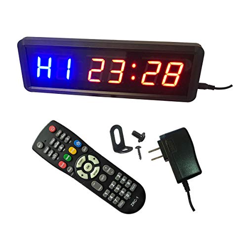 Ledgital Gym Timer 1.5" Home Gym Tabata Timer for Workouts Countdown/UP Interval Clock