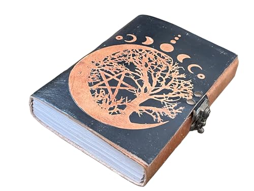 Grimoire wiccan en cuir pour noter vos rituels et pensées spirituelles au quotidien