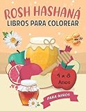 Rosh Hashaná libros para colorear para niños de 4 a 8 años: Libro para colorear de la festividad judía para niños y niñas,Yom Kippur.