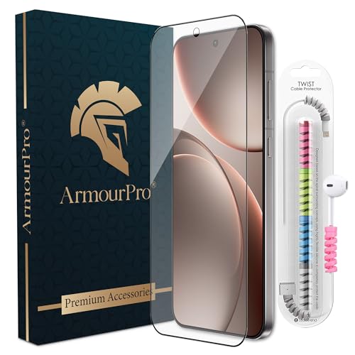 Image of ArmourPro Anti Glare Matte Tempered Glass for Oppo Find X9, Anti Fingerprint Screen Protector, 9H Scratch Resistant, Smooth Touch, Easy Installation Kit with Cable Protector