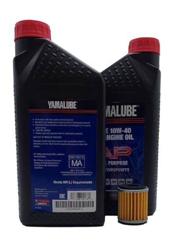 Image of Yamaha YFZ 450R (2009-2023) Oil Filter Change Kit Yamaha Part# 5D3-13440-09-00 and 2 Quarts All Purpose LUB-10W40-AP-12