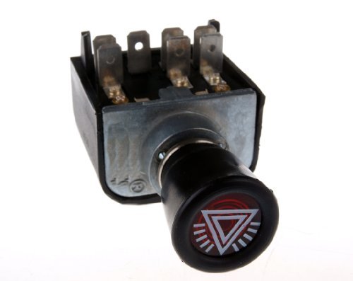 WAMO Fahrzeugelektrik Warnblinkschalter Zugschalter 2-Wege Schwarz AUF-NEIN-EIN