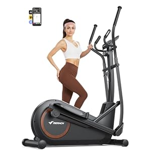 MERACH Elliptical Machine, Elliptical Exercise Machine for Home with Hyper-Quiet Magnetic Drive System, Elliptical Training Machines with18.5IN Stride, Automatic Resistance, 400lbs Capacity