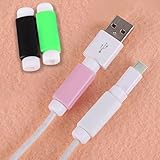 10pcs Charger Cable Saver, Silicone Flexible Cord Protector, Mouse Cable Wire Protector Compatible for iPhone, iPad, iPod, MacBook(Pink)