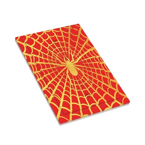 Decorative Switch Plate Covers Red Background with Golden Spiderweb Spider 1 Gang No Device Single Blank Outlet Covers Wall Plate Light Switch Cover Plate for Bedroom Home Decor