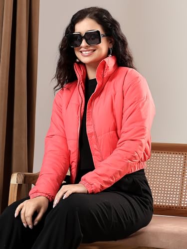 Image of KOTTY Women Nylon Full Sleeve Solid Standard Length Puffer Jacket
