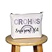 G2TUP Crohns Disease Awareness Gift Crohns Survival Kit Makeup Bag Colitis Warrior Cosmetic Bag Chronic Illness Gift Purple Ribbon Gift (Crohns Survival Kit MB)