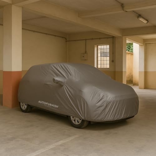Image of AutoFurnish | Custom Fit | Aero Grey | Antenna Pocket |Mirror Pocket| All Weather|Waterproof | Scratch Proof | Heat and UV Resistant | Car Body Cover | Compatible with Ford Freestyle 2018