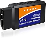 OBD2 Bluetooth Scanner Code Reader Reset for Android Windows, Auto Car Diagnostic Scan Tool OBDII Adapter for Check Engine Light for Torque, OBD Fusion, Car Scanner App