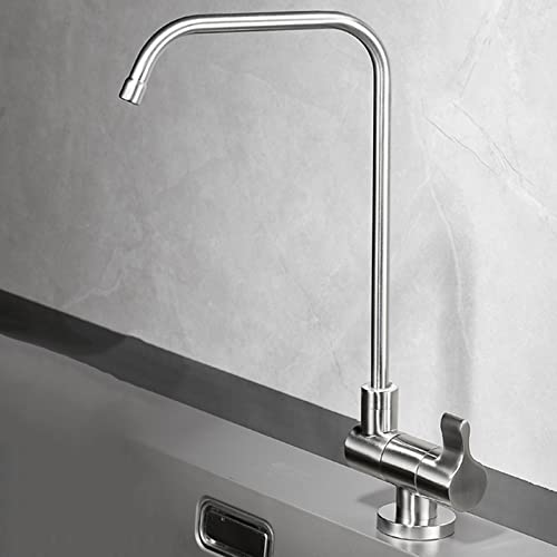 Robinet de filtre à eau pivotant acier inoxydable cuisine eau froide filtrée style dessin